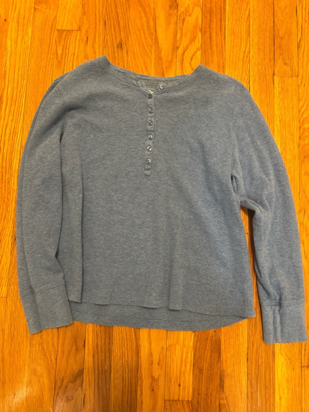 L.L. Bean Women's Blue Henley Crew